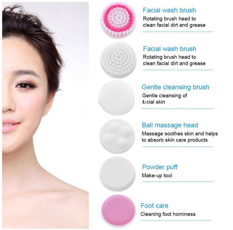 6 in 1 Waterproof Face Cleanser (Size: 135 x 80x 40mm)
