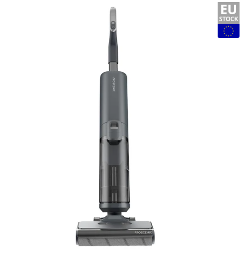 Proscenic WashVac F20 Cordless Wet Dry Vacuum Cleaner, Self-Cleaning, 15KPa Suction, 1L Water Tank, 4000mAh Detachable Battery, 45Mins Runtime, LED Di